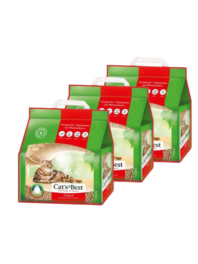 JRS Cats Best Eko Plus - Żwirek Drewniany Zbrylający 3x (10l / 4,3kg)