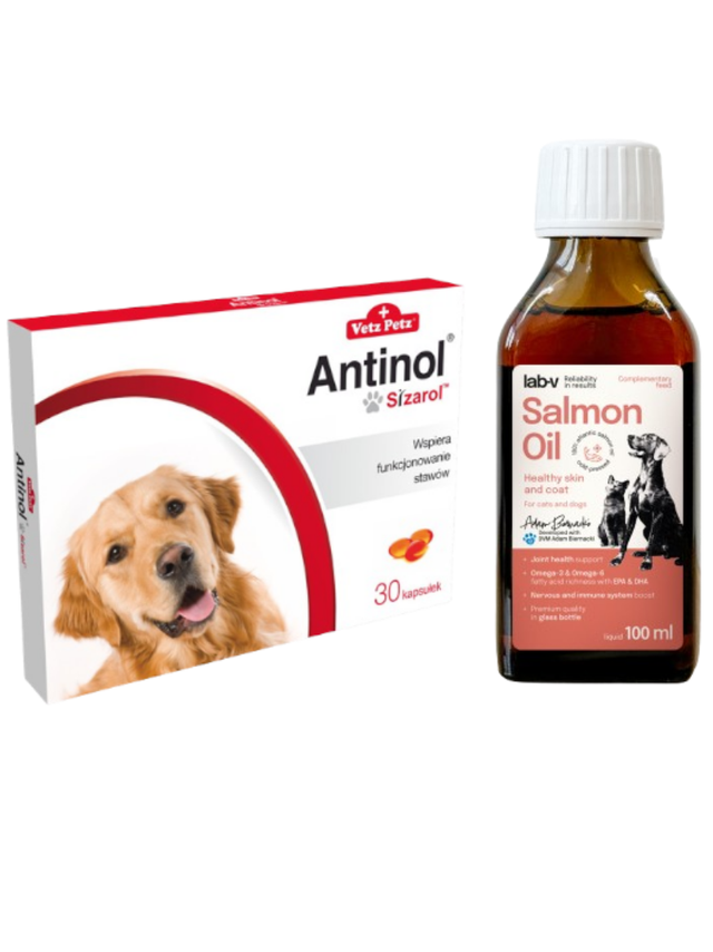 BIOVICO ANTINOL SIZAROL PIES 30 tabletek NA STAWY + Lab-V Olej z Łososia 100% Dla Psa i Kota w Każdym Wieku 100ml Tłoczony Na Zimno GRATIS !!!