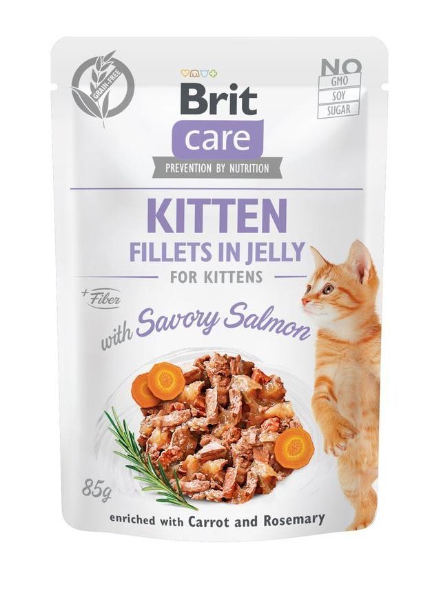 BRIT CARE Cat  Pouches Kitten Fillets in Jelly with Savory Salmon 85g