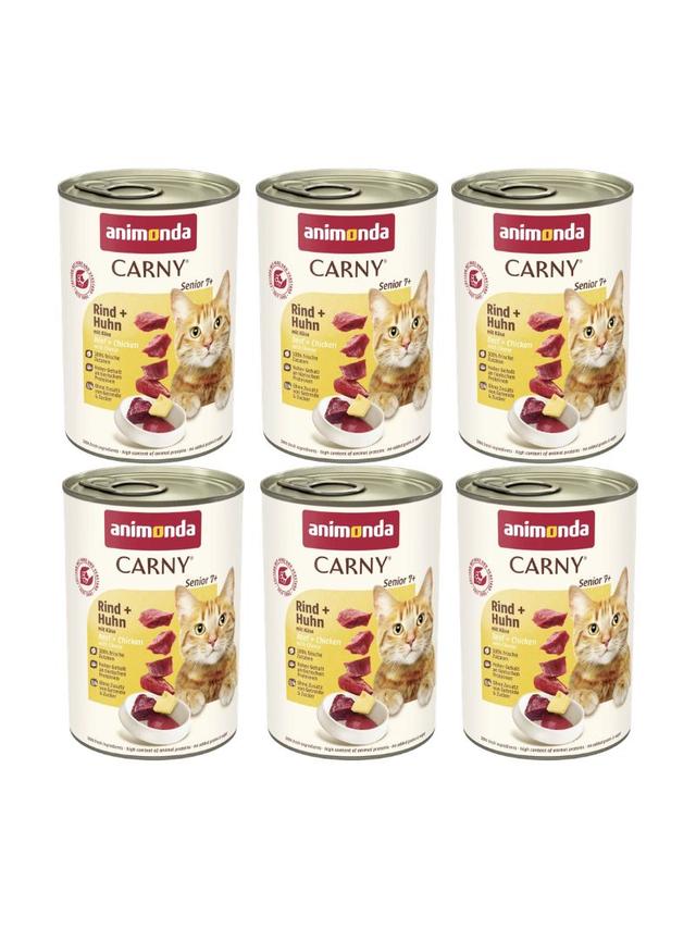ANIMONDA Cat Carny Senior smak: Wołowina, kurczak, ser  6x400g