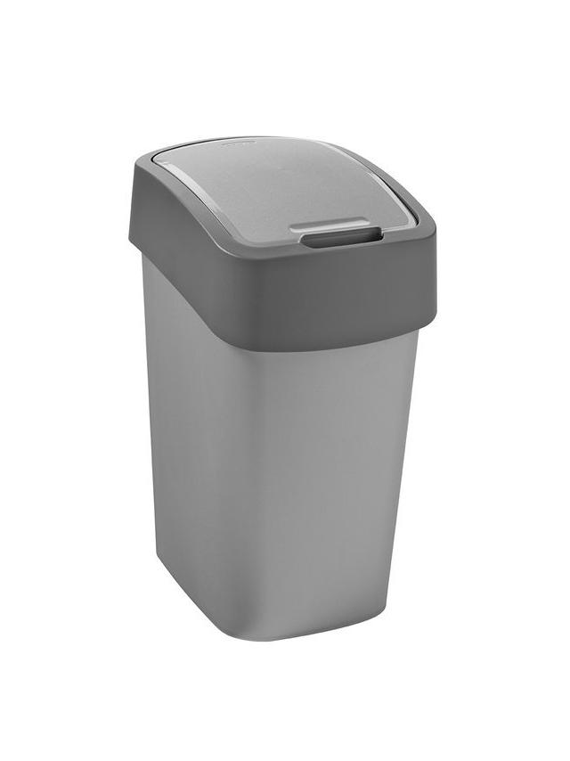 Curver Kosz na śmieci "FLIP BIN" 10L Srebrny/grafit