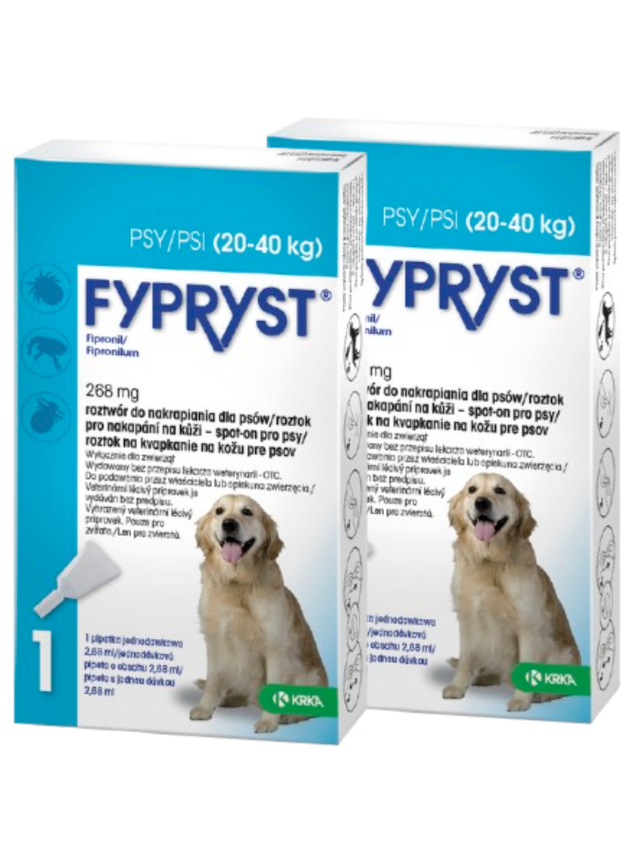 KRKA Fypryst Spot On krople na pchły i kleszcze dla psa 20-40 kg 268 mg/2,68 ml 2 szt.