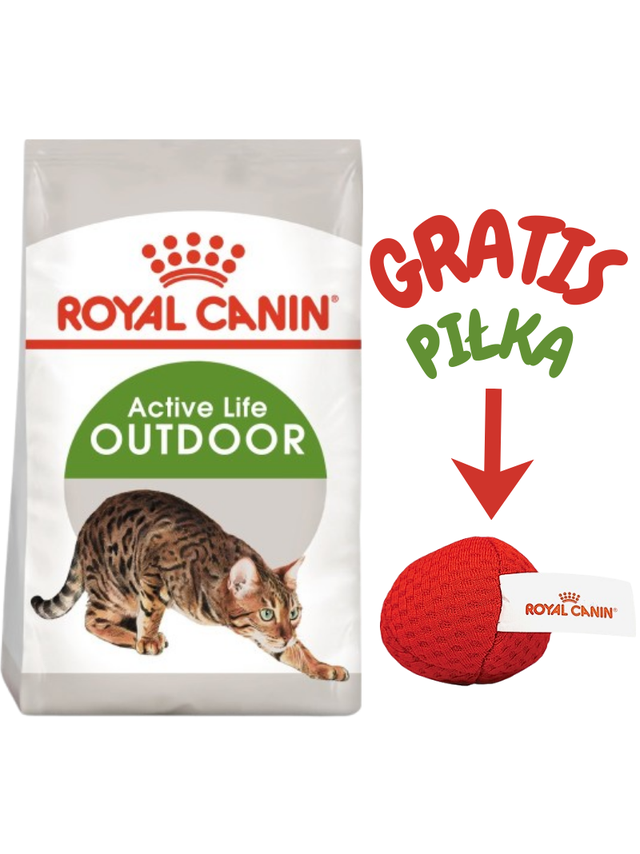 ROYAL CANIN  Outdoor 30 10kg karma sucha dla kotów dorosłych, wychodzących na zewnątrz + Royal Canin piłka dla kota GRATIS!!!
