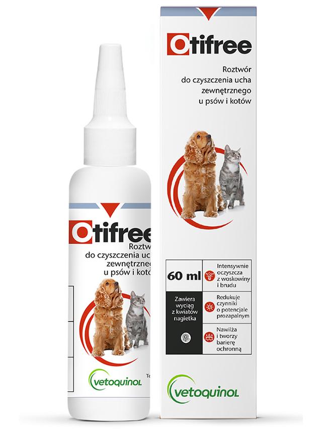 VETOQUINOL Otifree 60ml Dla Psów I Kotów Do Czyszczenia Uszu
