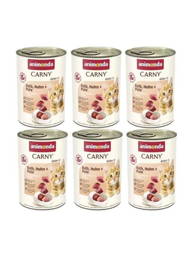 ANIMONDA Cat Carny Kitten smak: cielęcina, kurczak i indyk 6x400g