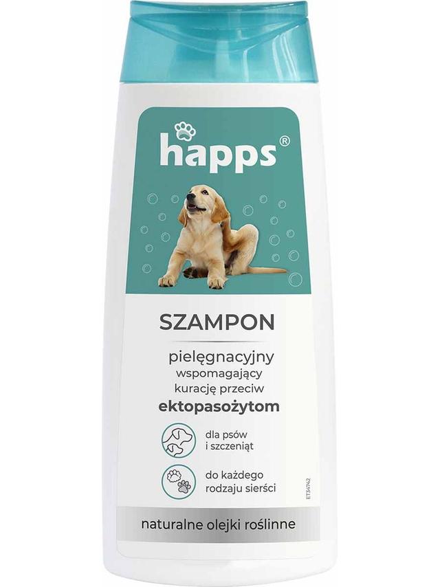 Happs Szampon do Psów i Szczeniąt zwalczający Ekopasożyty 200 ml