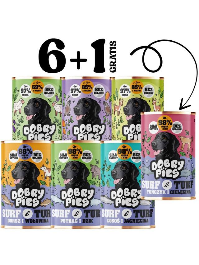 Dobry Pies mix smaków 6x400g + 400g GRATIS