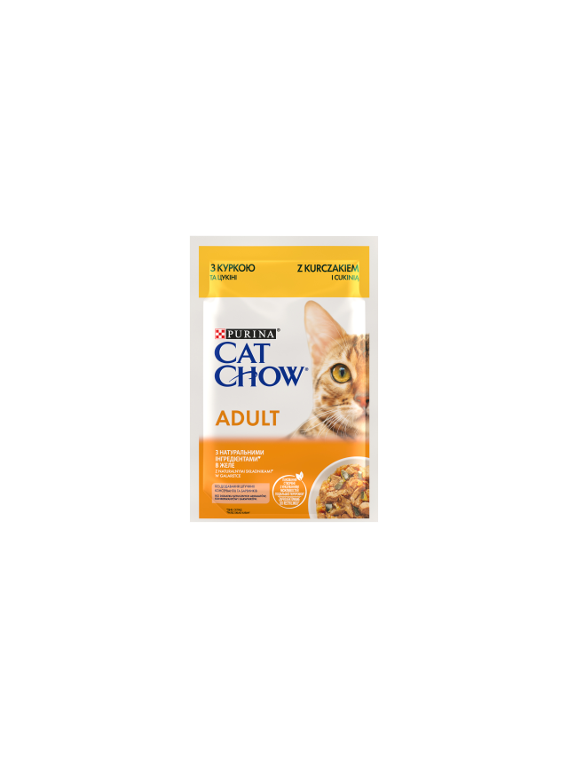 PURINA Cat Chow Adult Karma dla kotów z kurczakiem i cukinią w galaretce 85g
