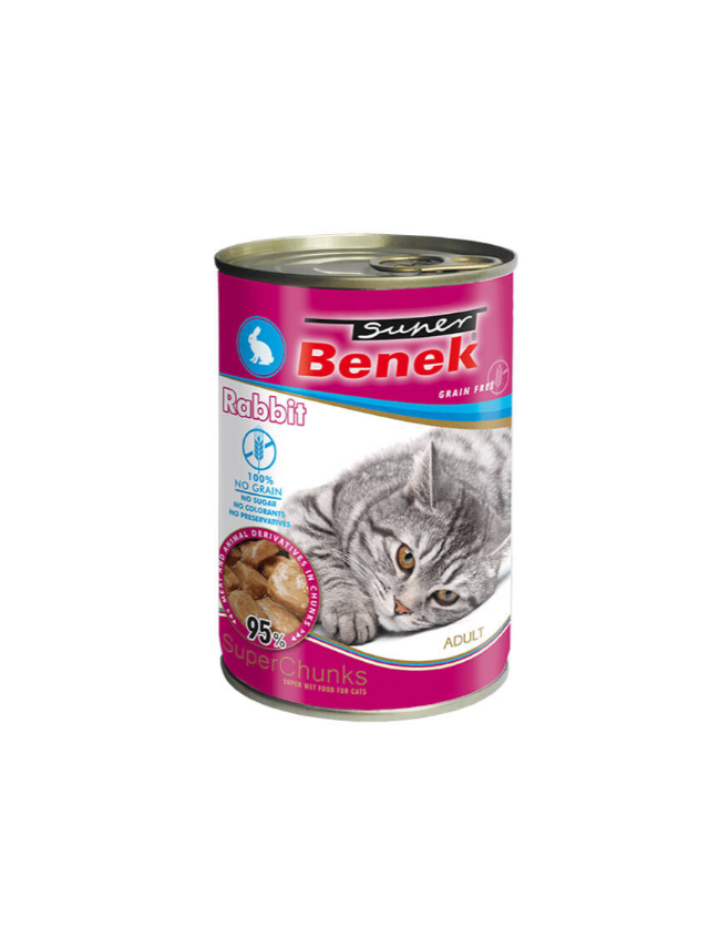 Super Benek KOT bezzbożowe kąski z królikiem w sosie 415g
