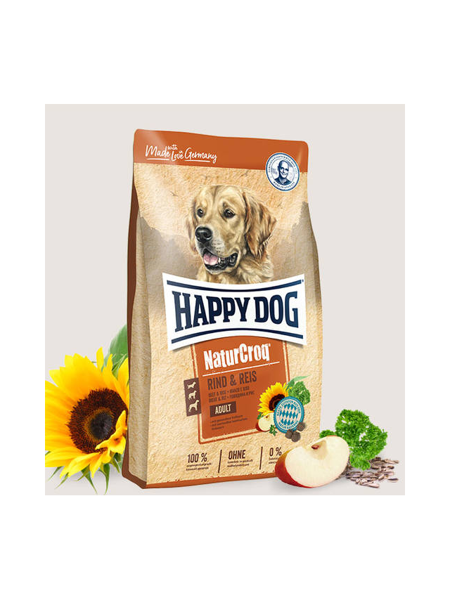 HAPPY DOG Natur- Croq wołowina i ryż 15kg