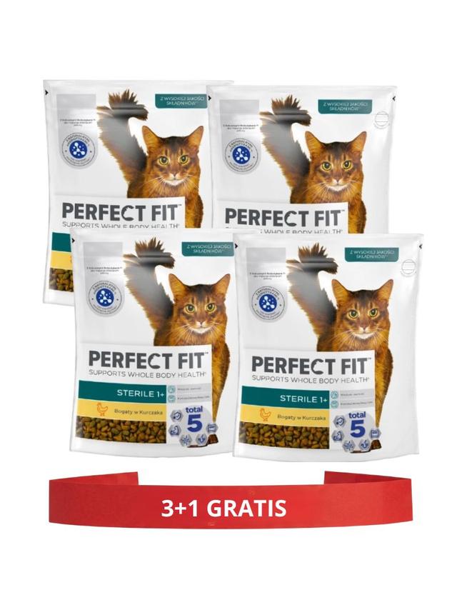 PERFECT FIT (Sterile 1+) 4x750g Bogaty w Kurczaka - sucha karma dla kota po sterylizacji
