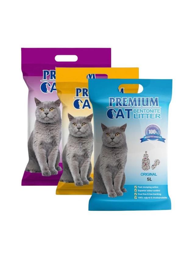 Premium Cat Żwirek Bentonitowy Zbrylający - Mix 3x5L