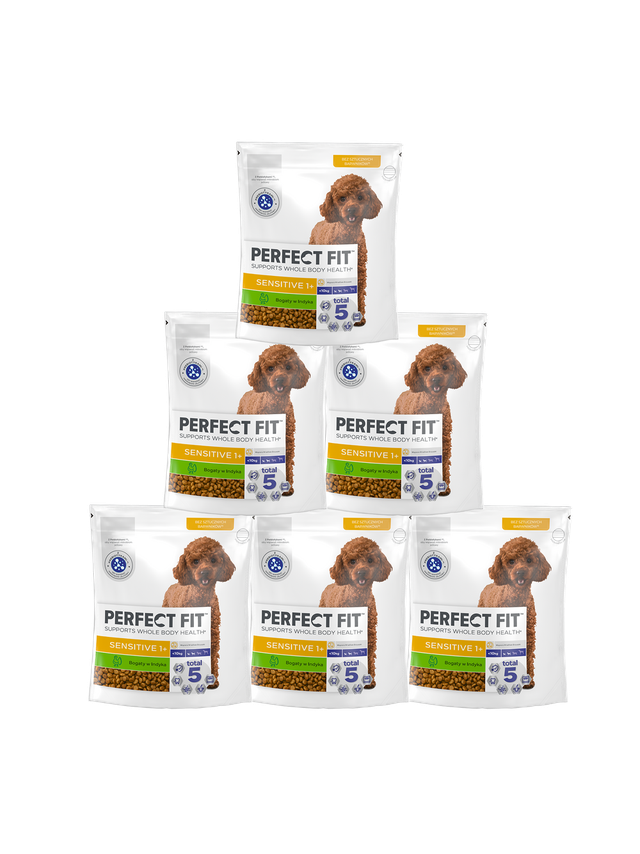 PERFECT FIT Sensitive 1+ Bogaty w Indyka 6x825 g - sucha karma dla dorosłych psów małych ras