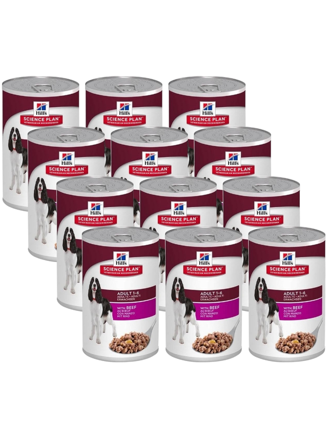 HILL'S SP Science Plan Canine Adult wołowina 12x370g - puszka