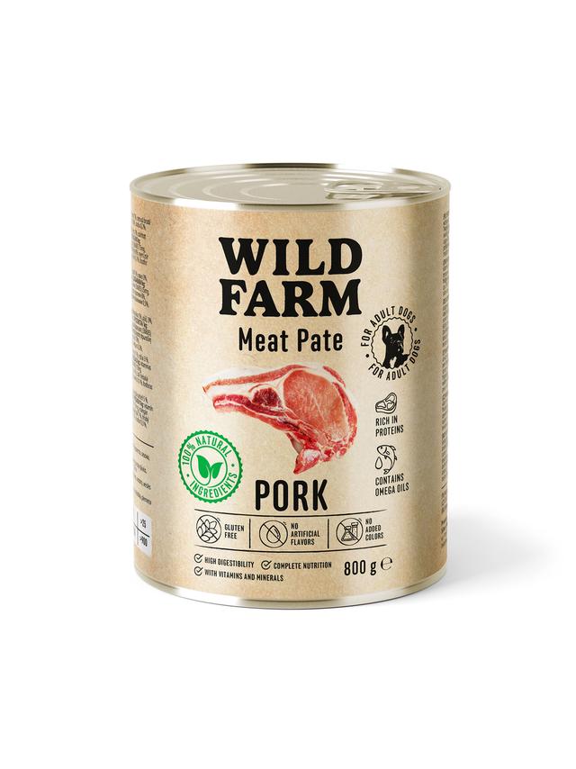 WILD FARM Pate Pork 800g bezglutenowa karma dla psa