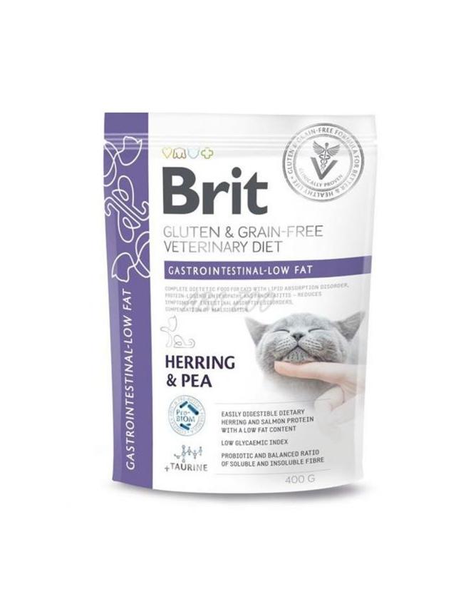 BRIT GF Veterinary Diets Cat Gastrointestinal-Low Fat 400gOpakowanie uszkodzone (9515) !!!!