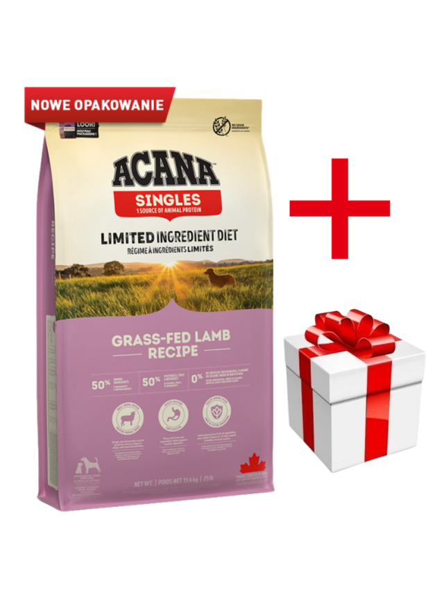 ACANA SINGLES Grass-Fed Lamb 11,4kg + niespodzianka dla psa GRATIS!