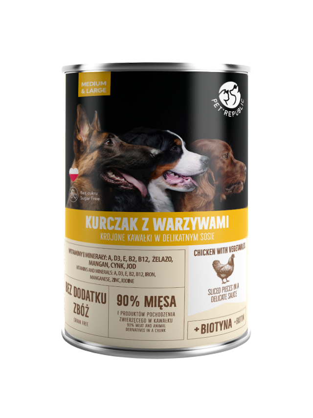 PetRepublic kawałki w sosie z kurczakiem i warzywami 1250g