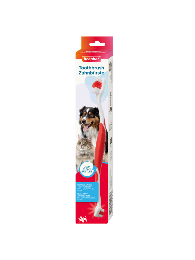 Beaphar TOOTHBRUSH REGULAR - dwugłowicowa szczoteczka do zębów