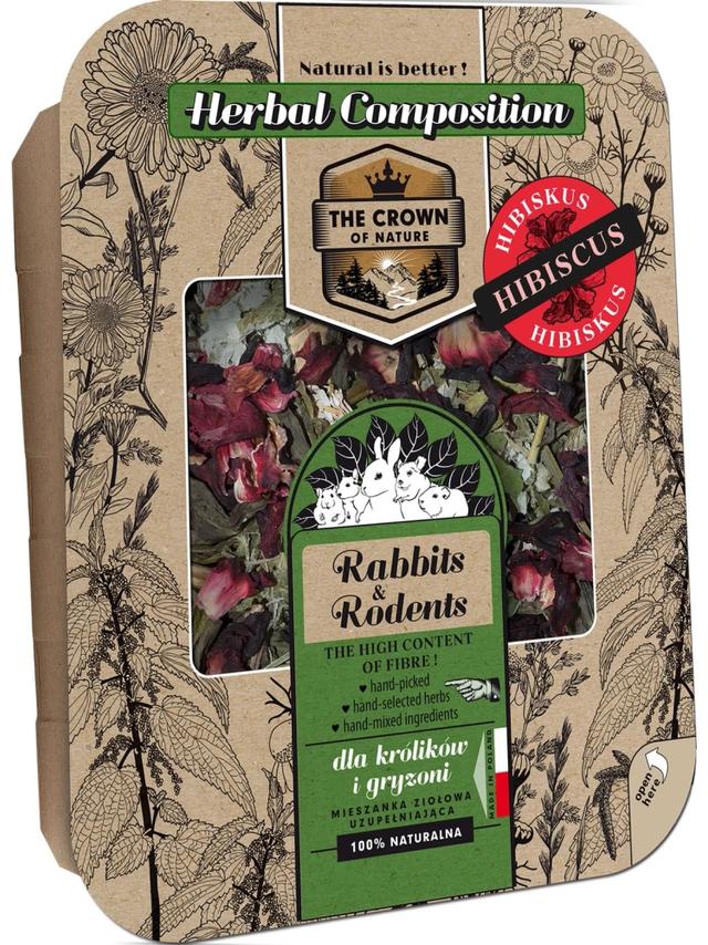 Korona Natury Paśnik pokarm dla królików i gryzoni Mieszanka ziołowa z hibiskusem 70 g