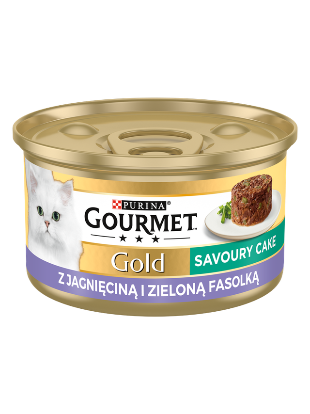 Purina Gourmet Gold Savoury Cake z jagnięciną i zieloną fasolką 85g