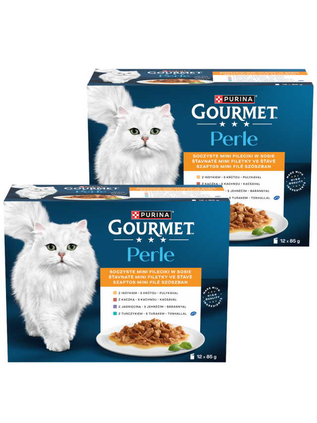 Gourmet Perle Karma dla dorosłych kotów soczyste mini fileciki w sosie 24x85 g