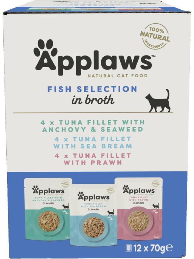 Applaws Cat Tin Multipack Fish Selection in Broth 12x70g