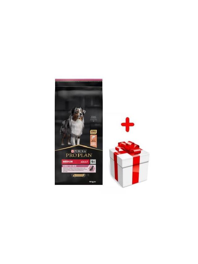 Purina Pro Plan Medium Adult Sensitive Skin Optiderma, łosoś i ryż 14kg   + niespodzianka dla psa GRATIS!