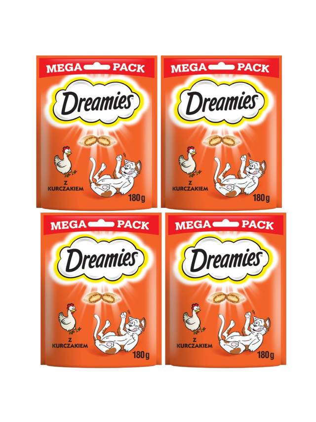 DREAMIES Mega Pack 4x180g - przysmak dla kota z pysznym kurczakiem