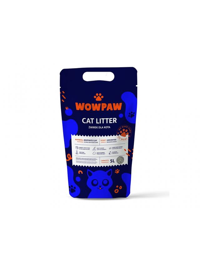 WOW PAW Żwirek Bentonitowy - Bezzapachowy dla kota 5L