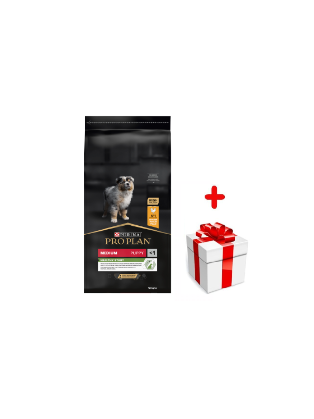 Purina Pro Plan Medium Puppy Optistart, kurczak i ryż 12kg   + niespodzianka dla psa GRATIS!