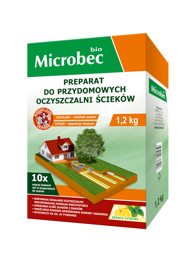BROS MICROBEC BIO Aktywator do przydomowych oczyszczalni ścieków 1,2 kg