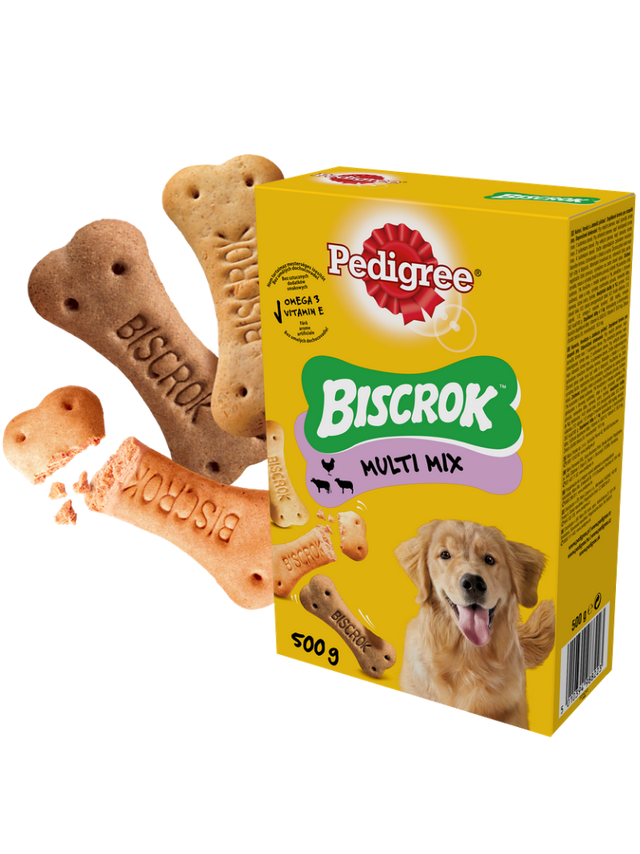PEDIGREE® Biscrok™ Multi Mix 500 g – karma uzupełniająca dla dorosłych psów, o smaku kurczaka, wołowiny i jagnięciny