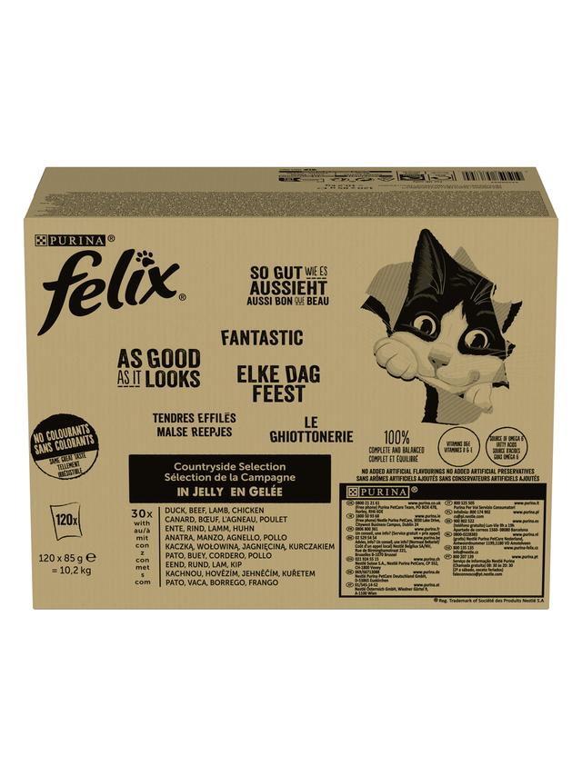 FELIX Countryside Selection Karma dla kotów mięsny mix w galaretce 120x85g