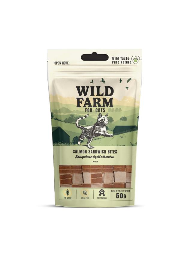 WILD FARM Kanapkowe kąski z łososiem 50g przysmak dla kota