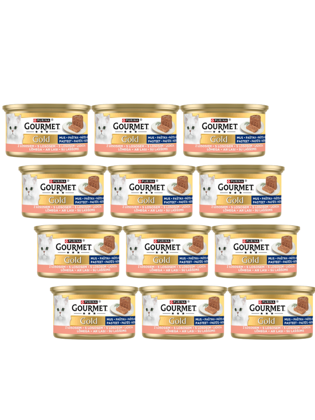 Purina Gourmet Gold mus z łososiem 12x85g