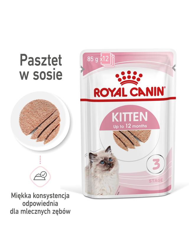 ROYAL CANIN Kitten pasztet 12x85g karma mokra - pasztet dla kociąt do 12 miesiąca życia