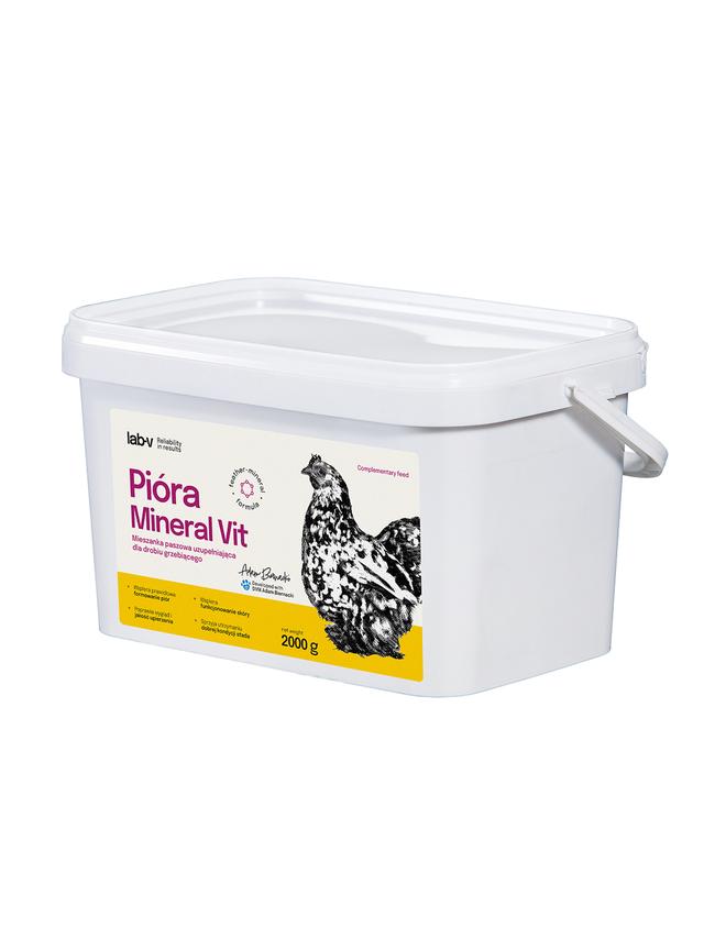 Lab-v Pióra Mineral Vit – wsparcie upierzenia i kondycji skóry drobiu grzebiącego 2000 g