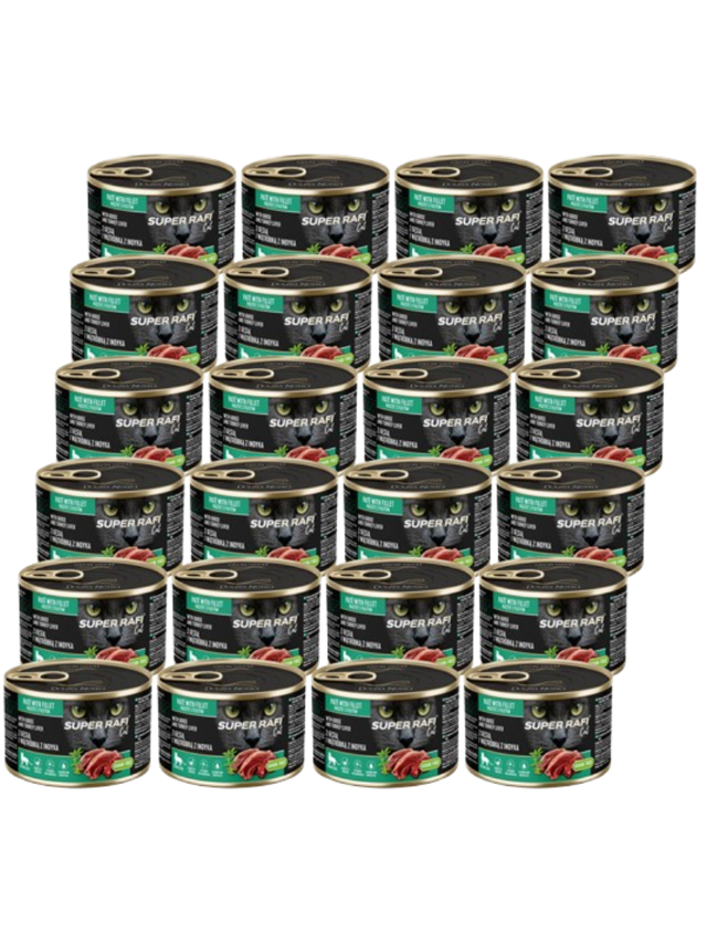 DOLINA NOTECI Super Rafi Cat P&F z gęsią i wątróbką z indyka dla kotów sterylizowanych 24x185g