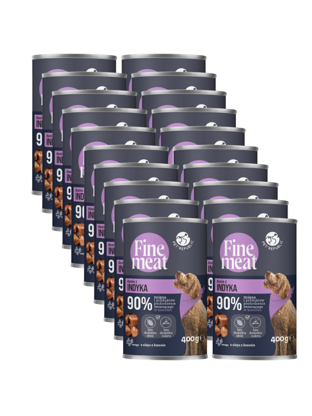 PetRepublic Fine Meat danie z indyka 20x400g dla psa
