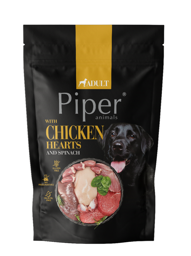 DOLINA NOTECI Piper dla psa z sercami kurczaka i szpinakiem 500g