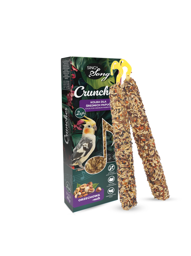 SING&SONG cruncher dla średnich papug 85g orzechowy