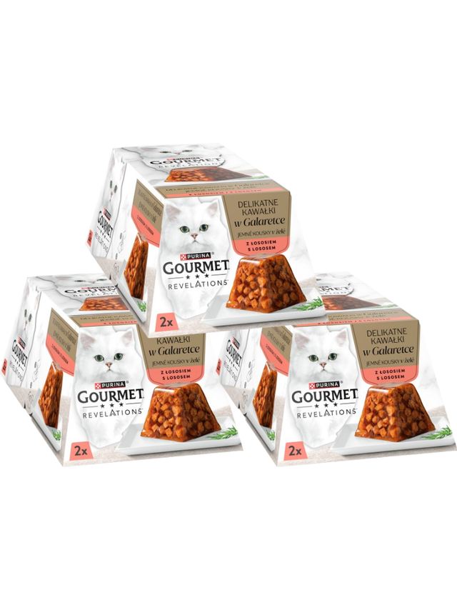 GOURMET Revelations Delikatne Kawałki w Galaretce z Łososiem 3x(2x57g)