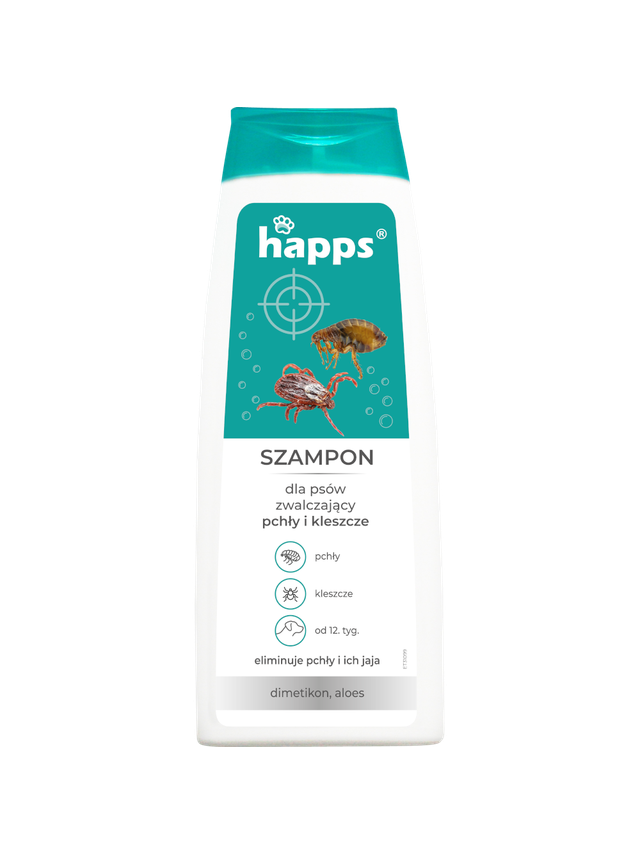 HAPPS Szampon dla psów zwalczający pchły i kleszcze 250ml