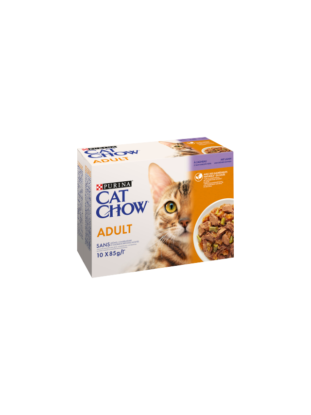 PURINA Cat Chow Adult Karma dla kotów z jagnięciną i zieloną fasolką w galaretce 10x85g