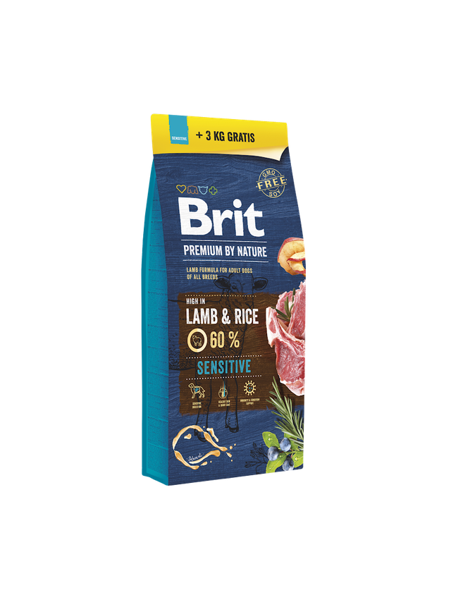 BRIT Premium By Nature Sensitive Lamb 15kg+3kg