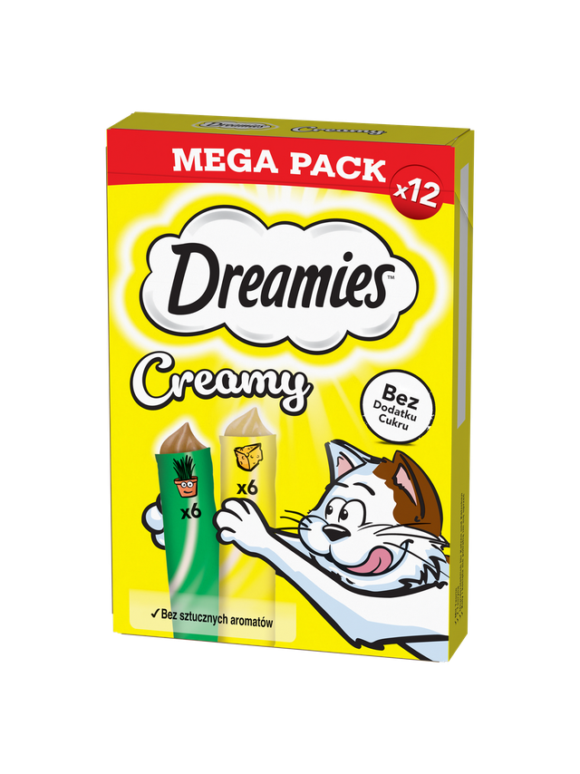 DREAMIES Creamy z serem i z kocimiętką 12x10g