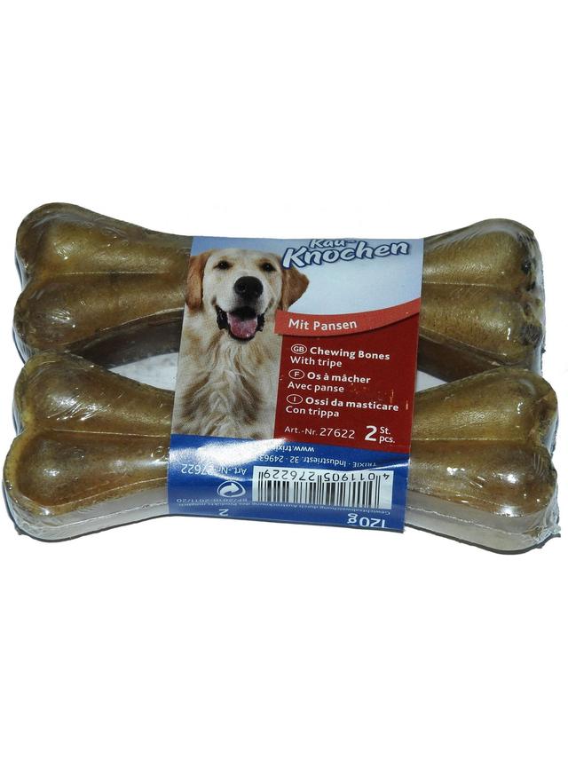 TRIXIE Kość prasowana nadziewana z żwaczem 2 x 60g / 12cm