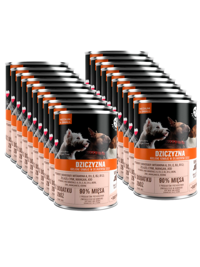 PetRepublic kawałki w sosie z dziczyzną 20x400g dla psa