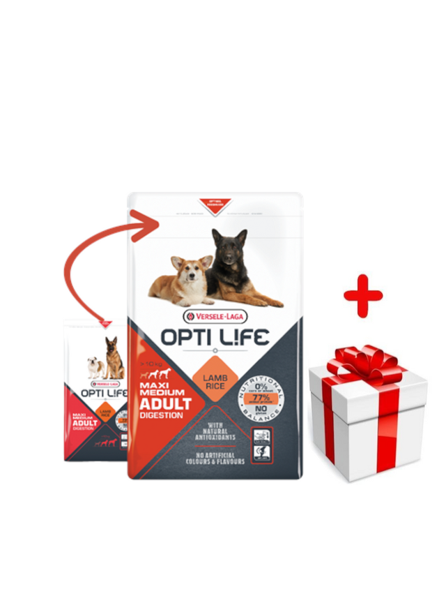 VERSELE-LAGA Opti-Life Adult Digestion Medium & Maxi 1kg + niespodzianka dla psa GRATIS!